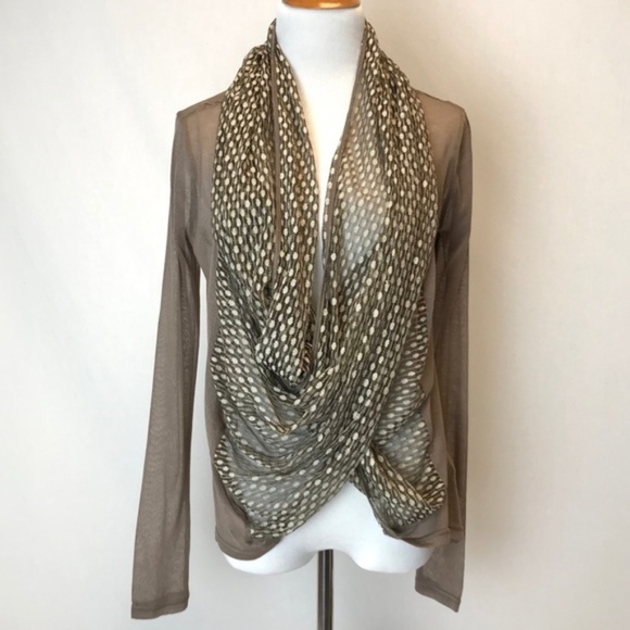 A'Reve Tops - 125 A’reve | sheer infinity scarf cardigan blouse S